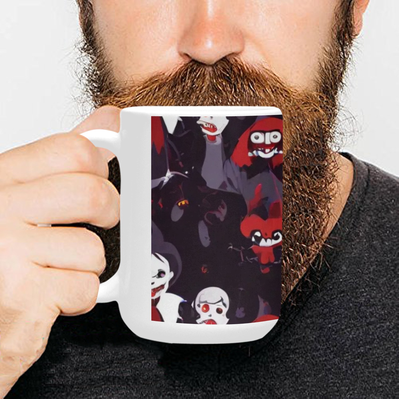 ghouls mug Custom Ceramic Mug (15oz) - Image 8