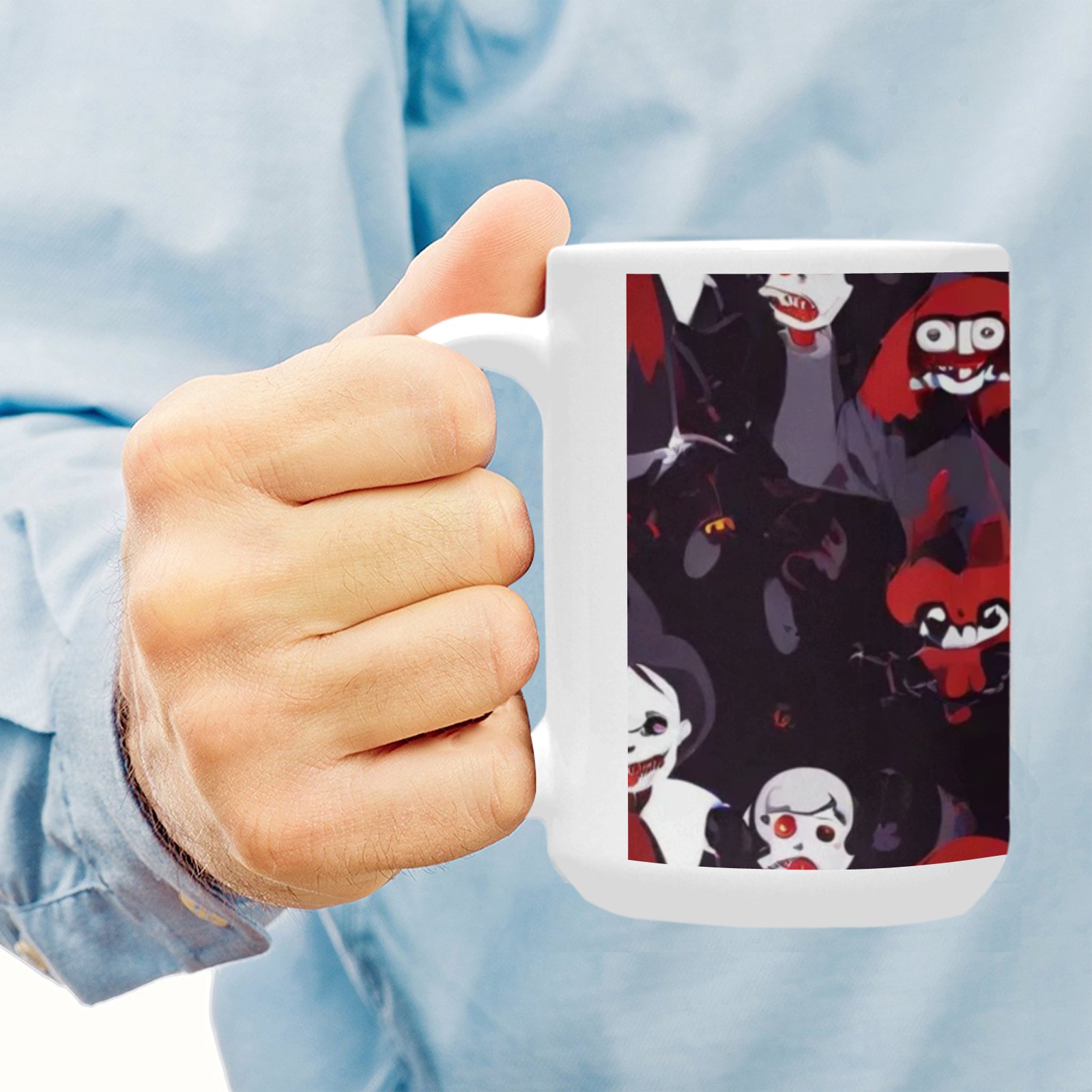 ghouls mug Custom Ceramic Mug (15oz) - Image 7