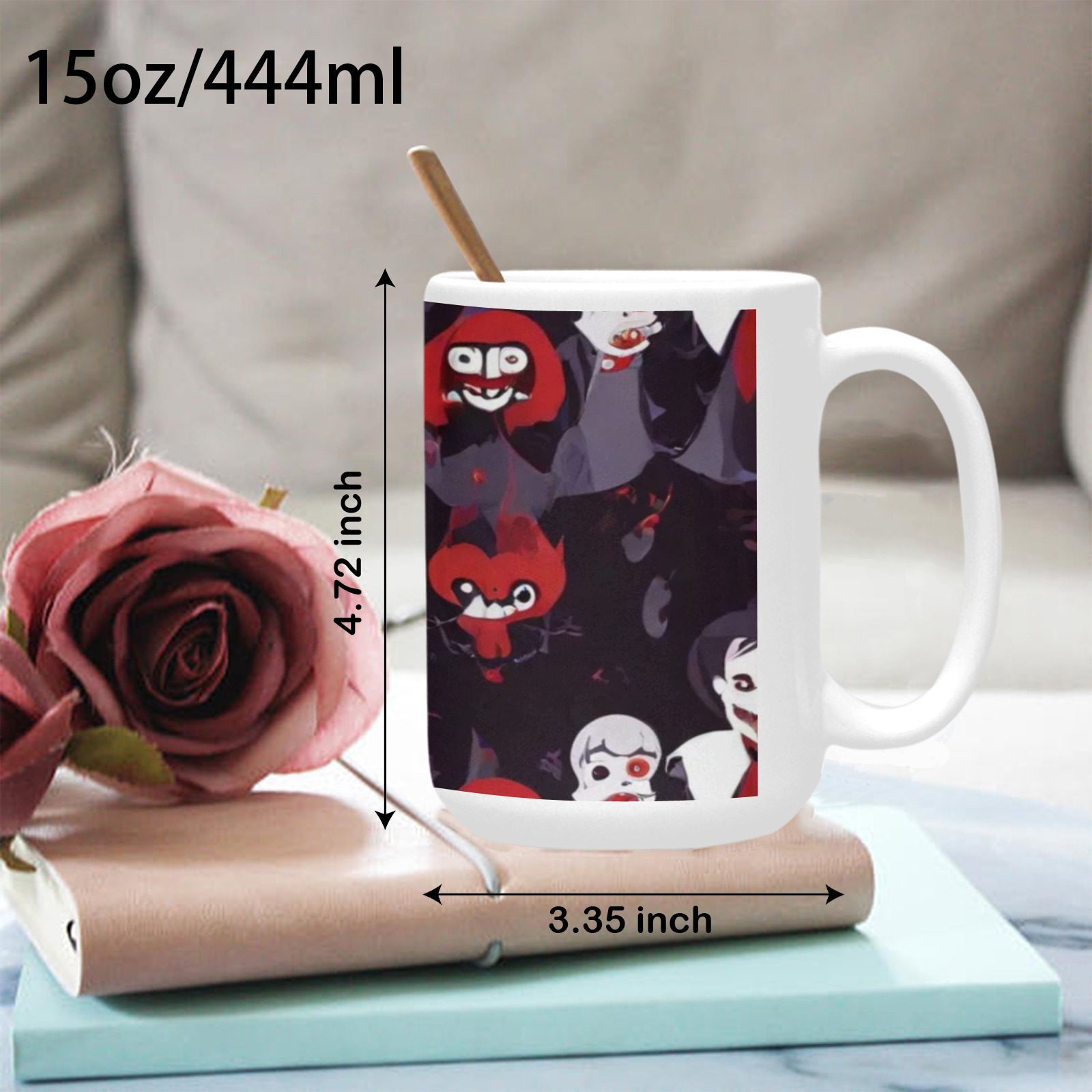 ghouls mug Custom Ceramic Mug (15oz) - Image 6