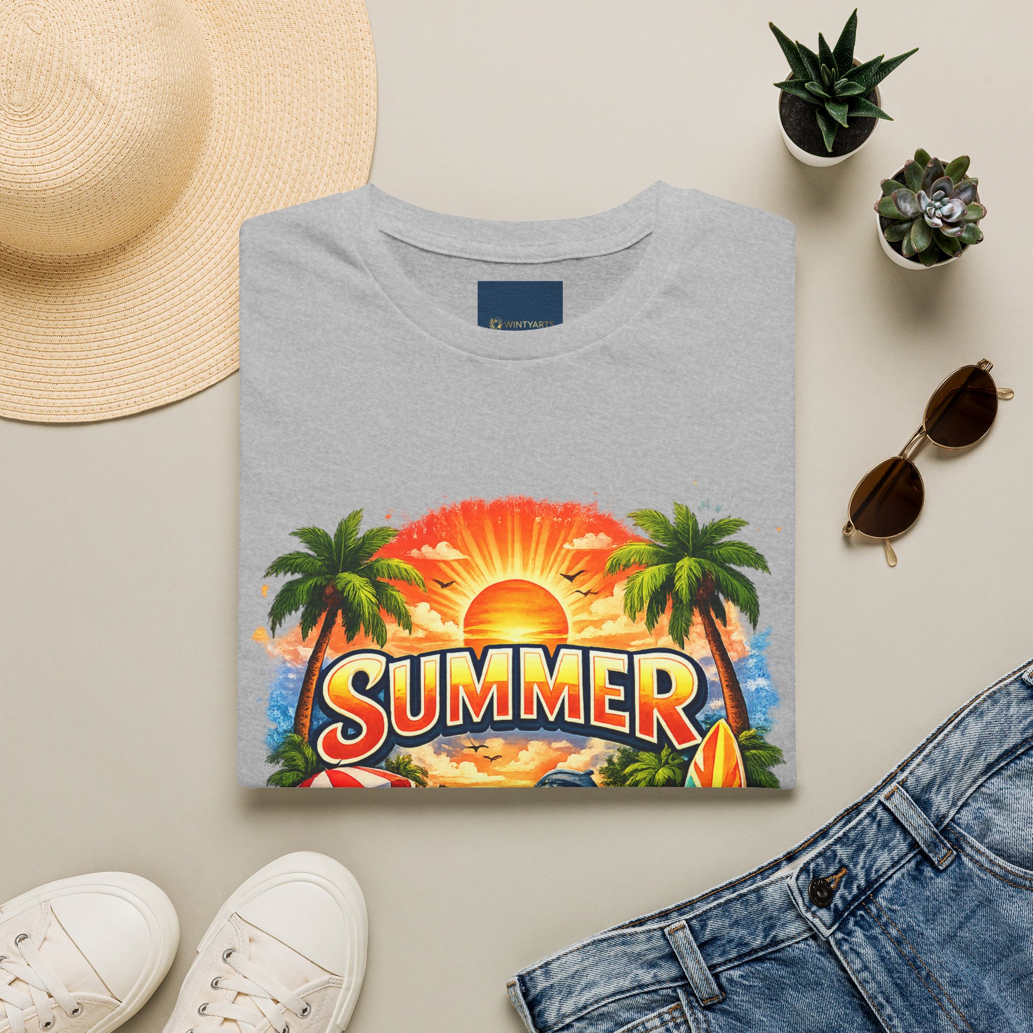 Summer Beach T-Shirt — Retro Sunset Palm Surf Graphic - Image 12