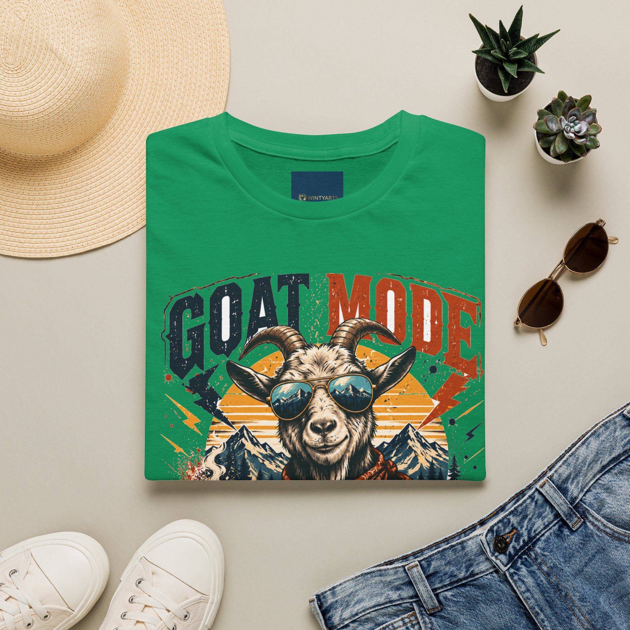 Goat Mode T-Shirt — Goat mode powered by caffeine and bad decisions - Image 22