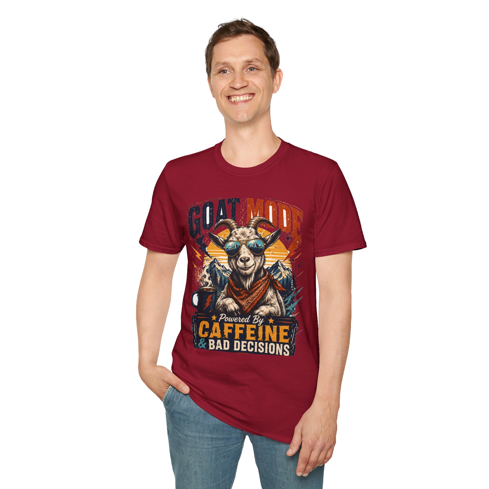 Goat Mode T-Shirt — Goat mode powered by caffeine and bad decisions - Image 6