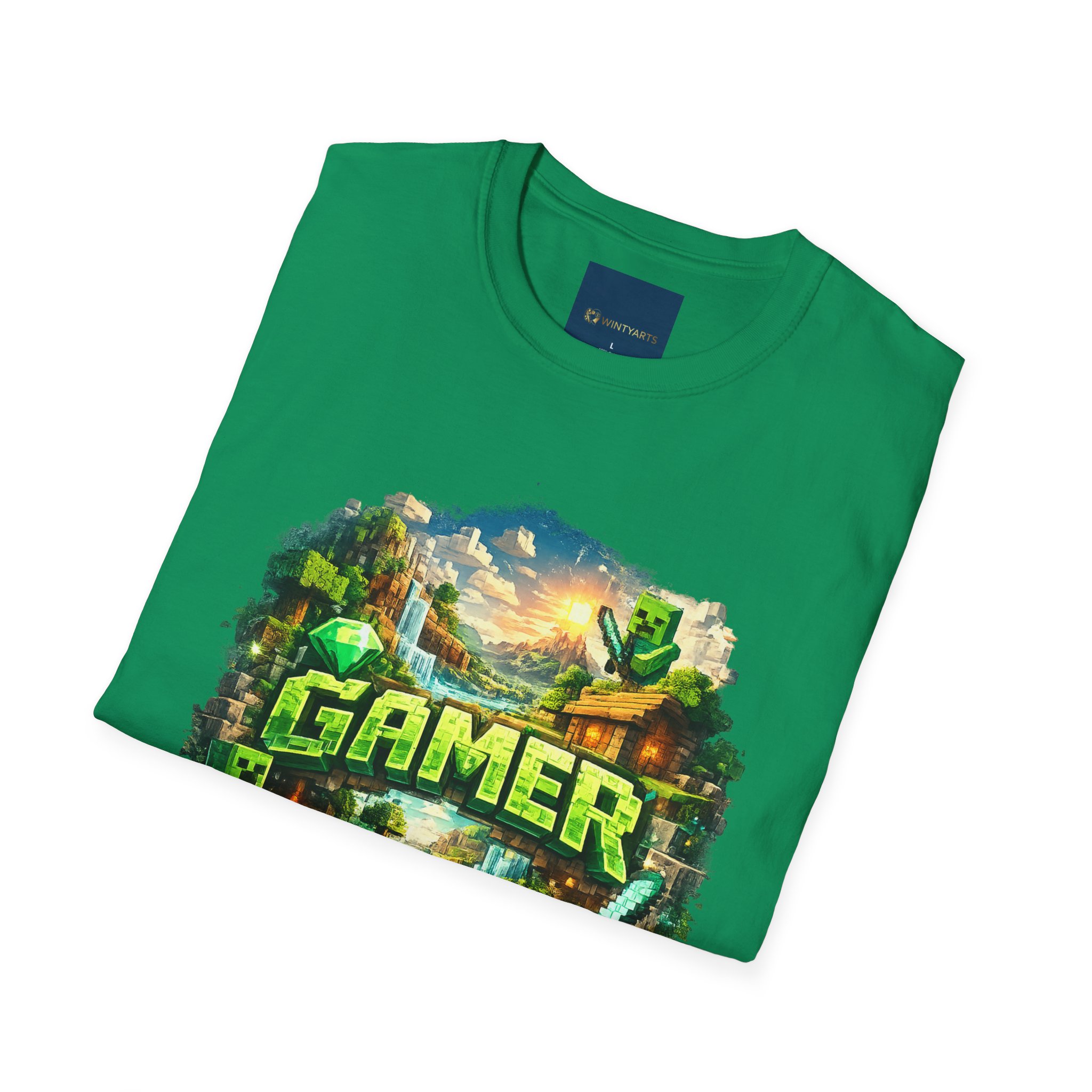 Block World Gamer T-Shirt — Block-world exploration and crafting aesthetic - Image 5