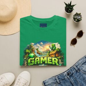 Block World Gamer T-Shirt — Block-world exploration and crafting aesthetic