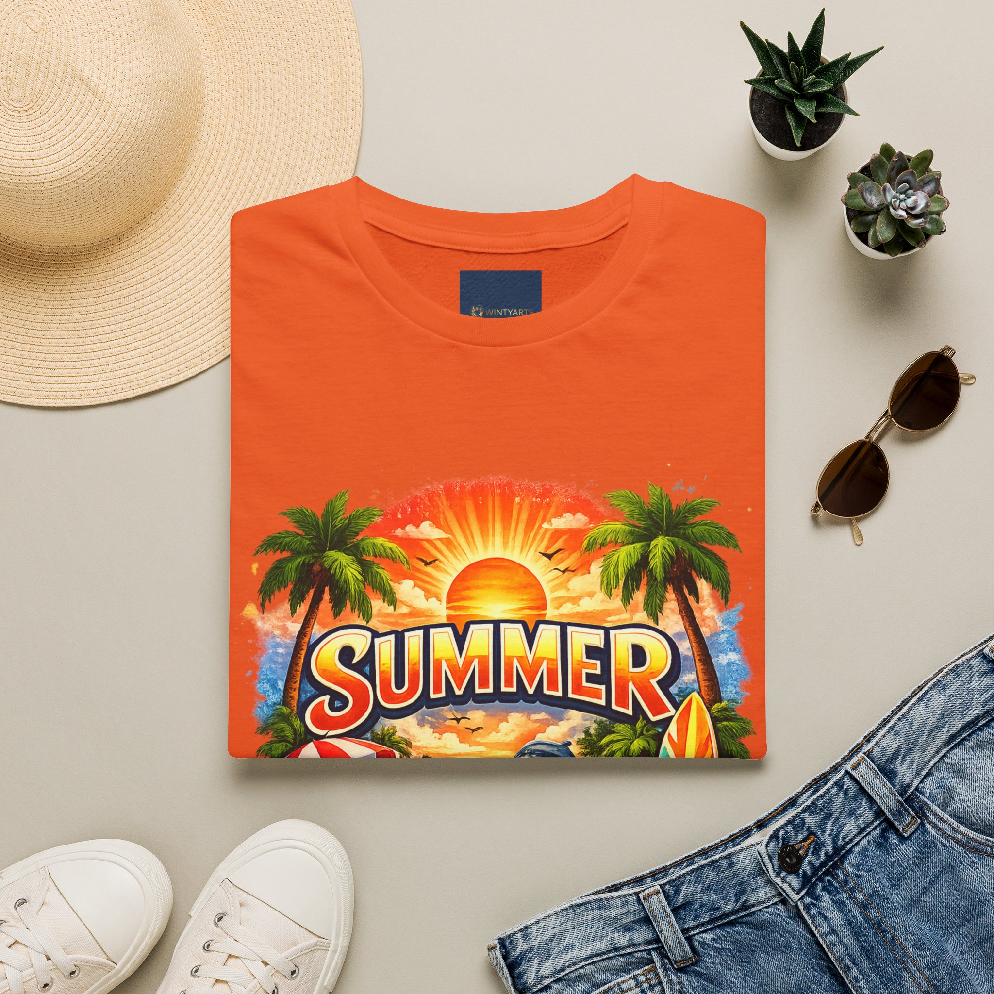 Summer Beach T-Shirt — Retro Sunset Palm Surf Graphic - Image 17
