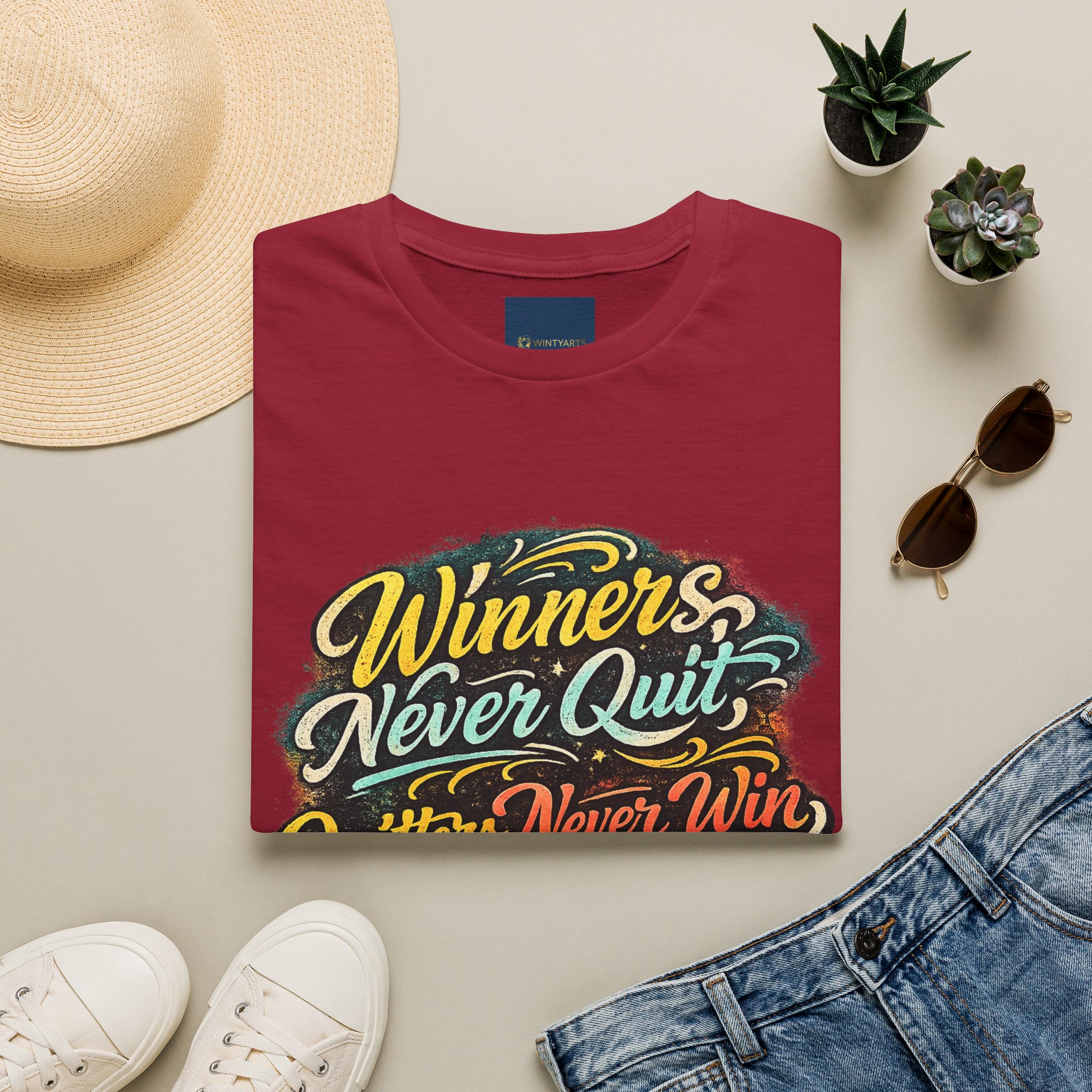 Winners Never Quit T Shirt — Winners Never Quit Never Win - Image 18