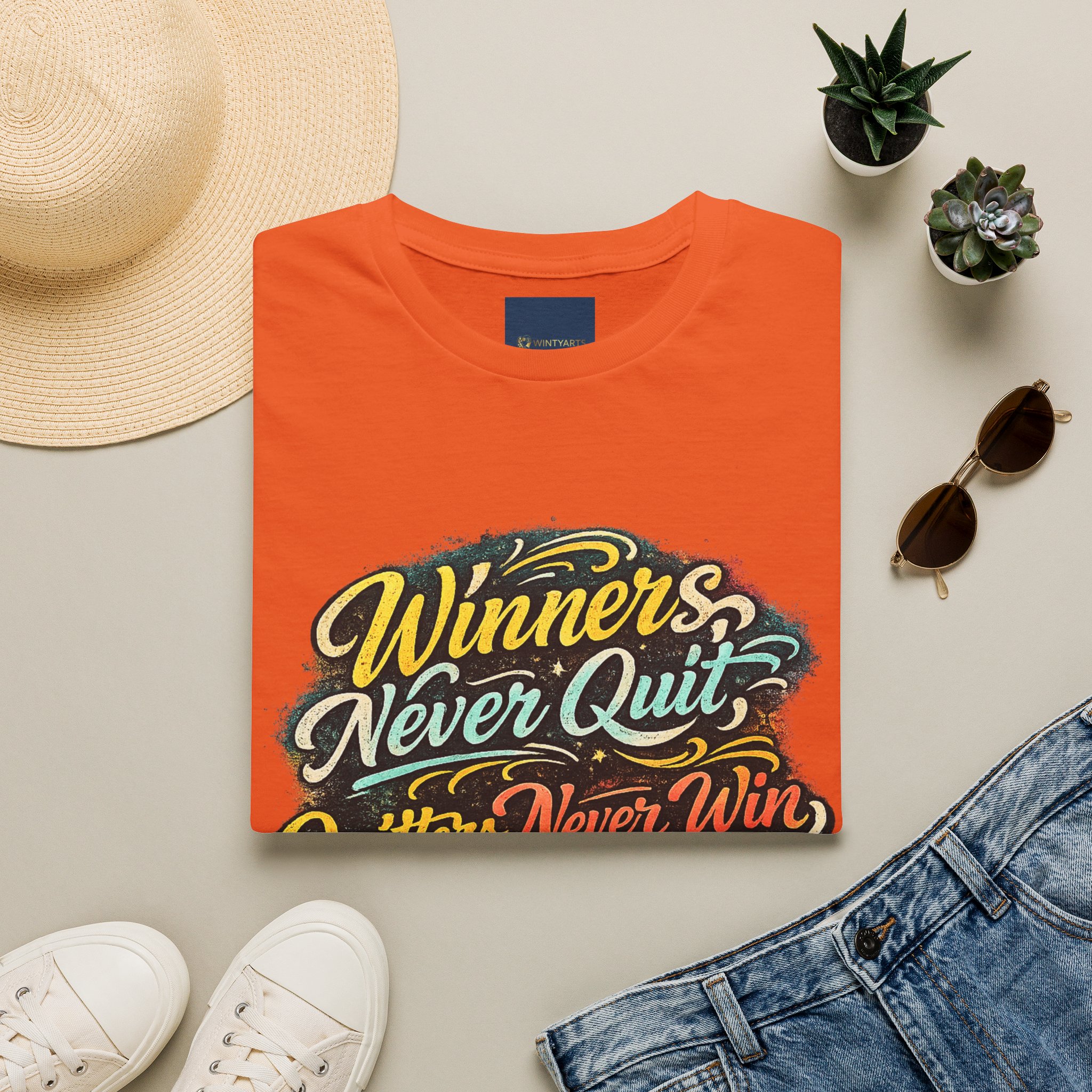 Winners Never Quit T Shirt — Winners Never Quit Never Win - Image 17