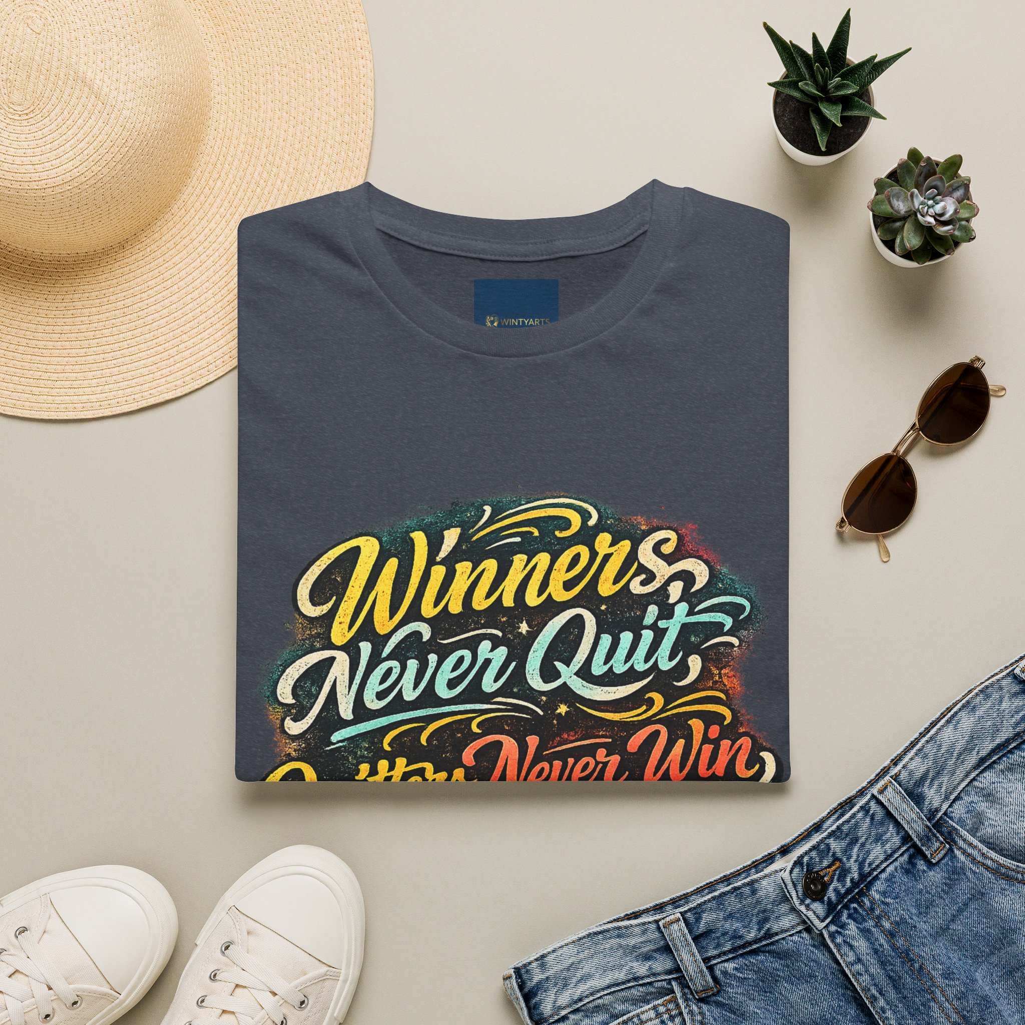 Winners Never Quit T Shirt — Winners Never Quit Never Win - Image 12