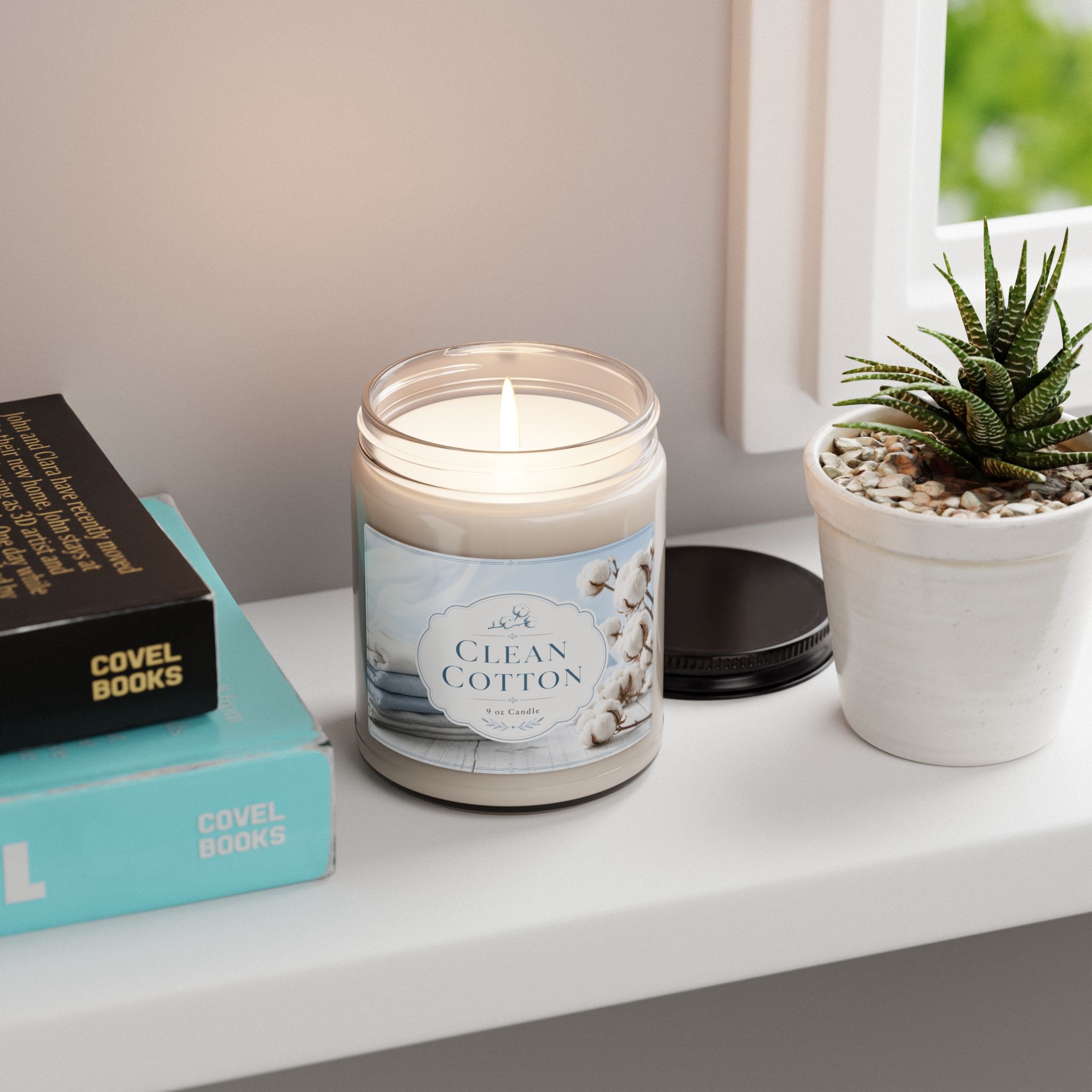 Clean Cotton 9 oz Soy Candle — Fresh Linen Scent - Image 4