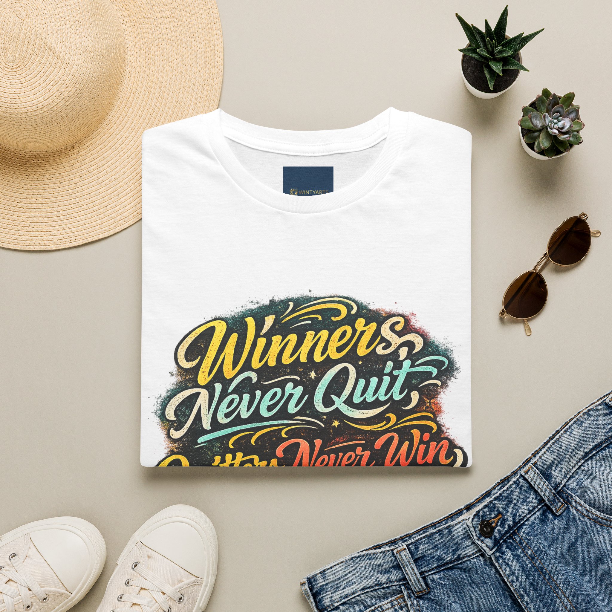 Winners Never Quit T Shirt — Winners Never Quit Never Win - Image 11