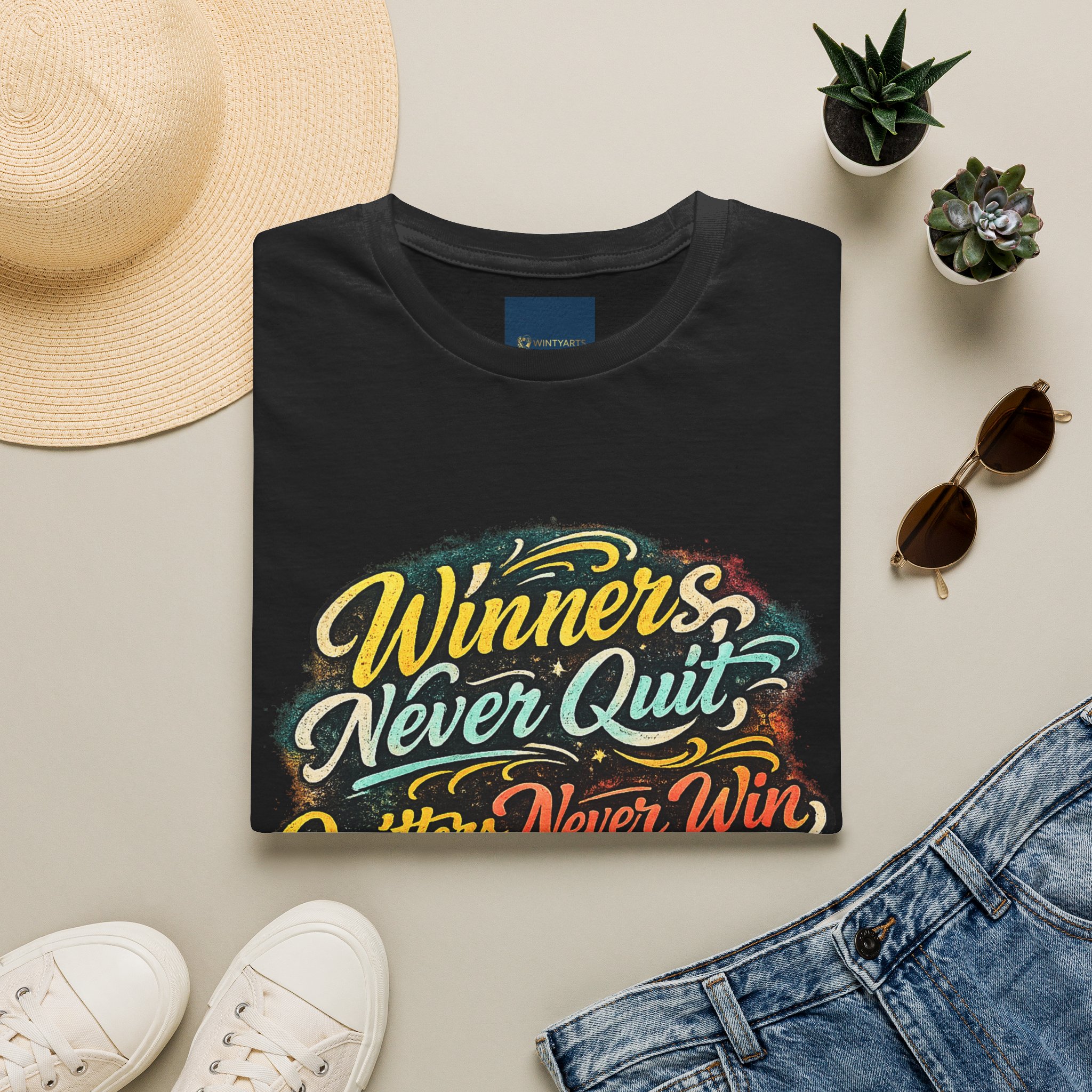 Winners Never Quit T Shirt — Winners Never Quit Never Win - Image 13