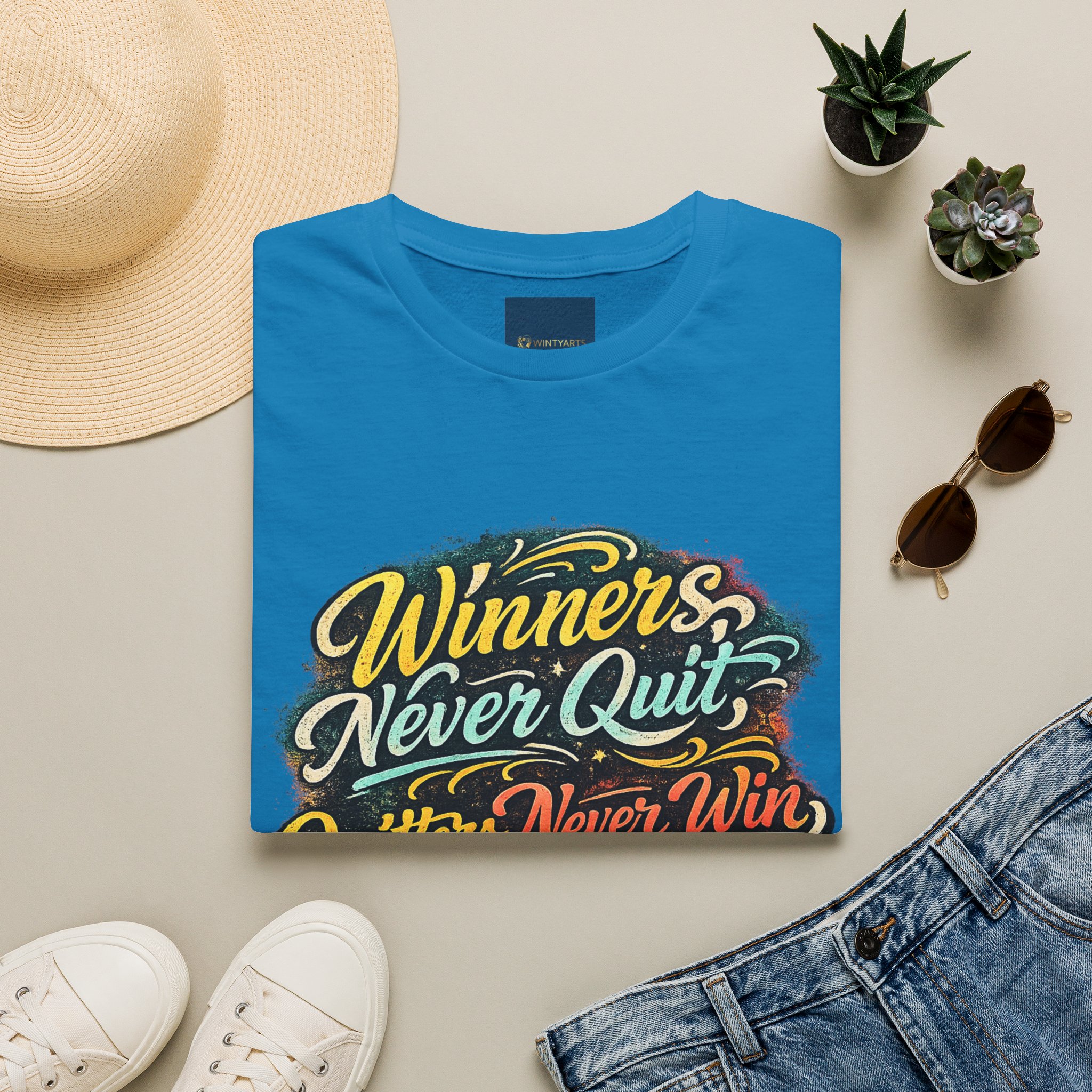 Winners Never Quit T Shirt — Winners Never Quit Never Win - Image 16