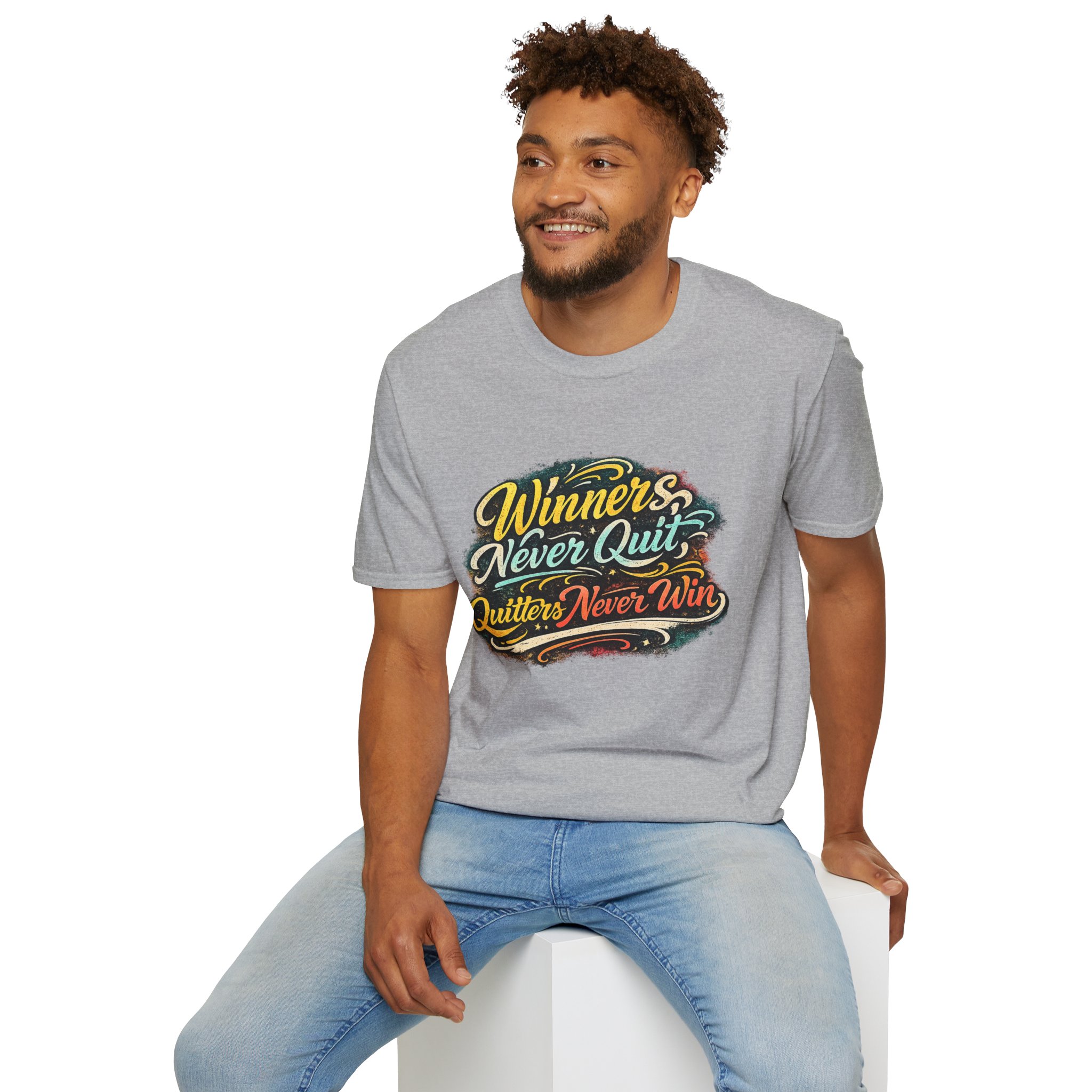 Winners Never Quit T Shirt — Winners Never Quit Never Win - Image 9
