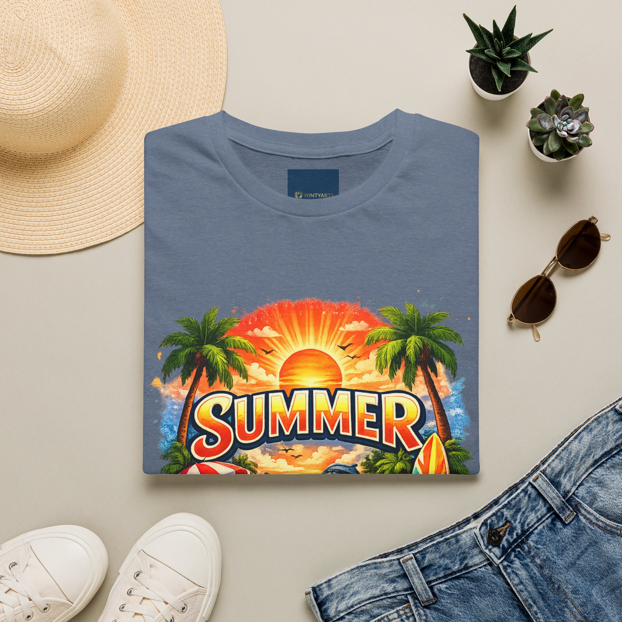 Summer Beach T-Shirt — Retro Sunset Palm Surf Graphic - Image 14