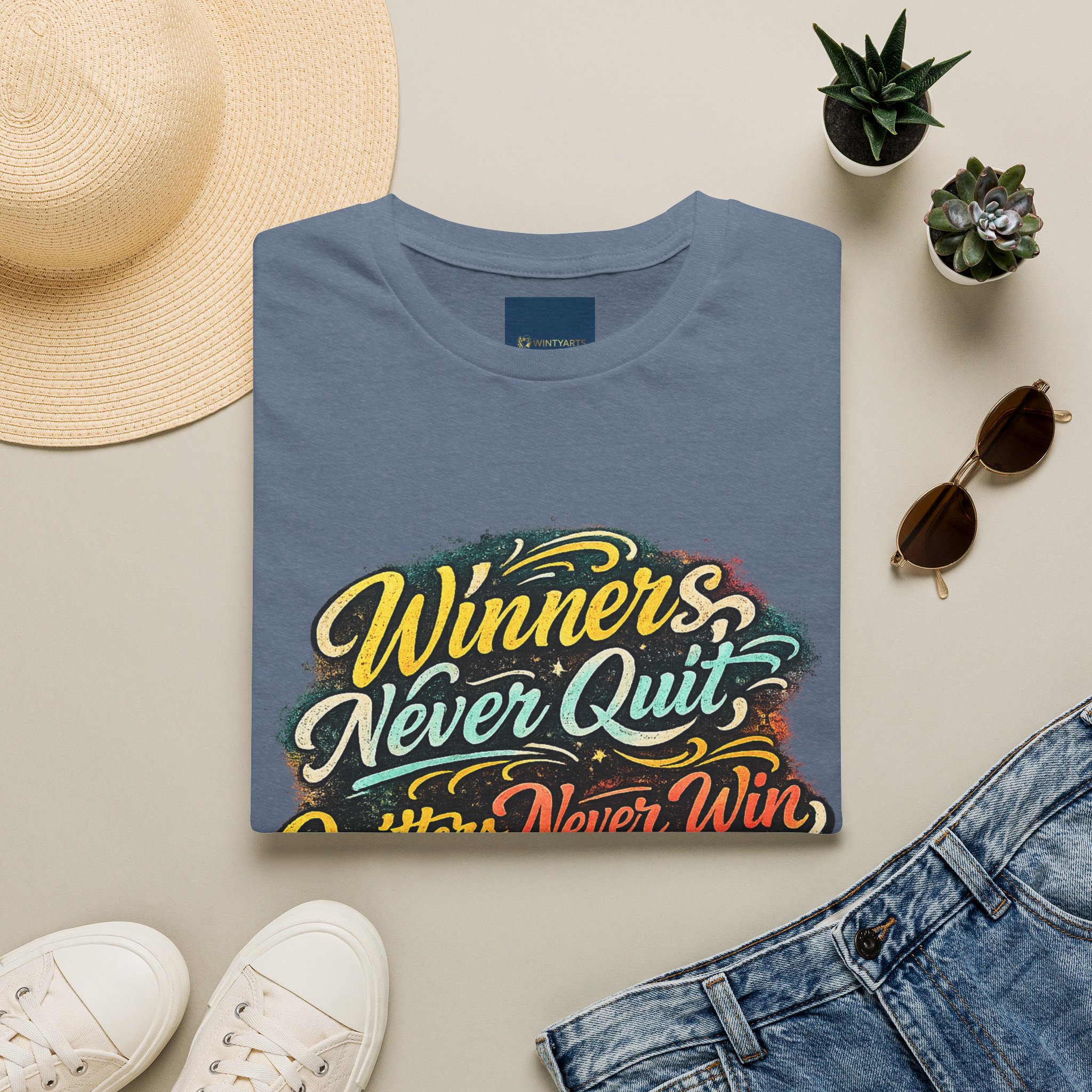 Winners Never Quit T Shirt — Winners Never Quit Never Win - Image 14
