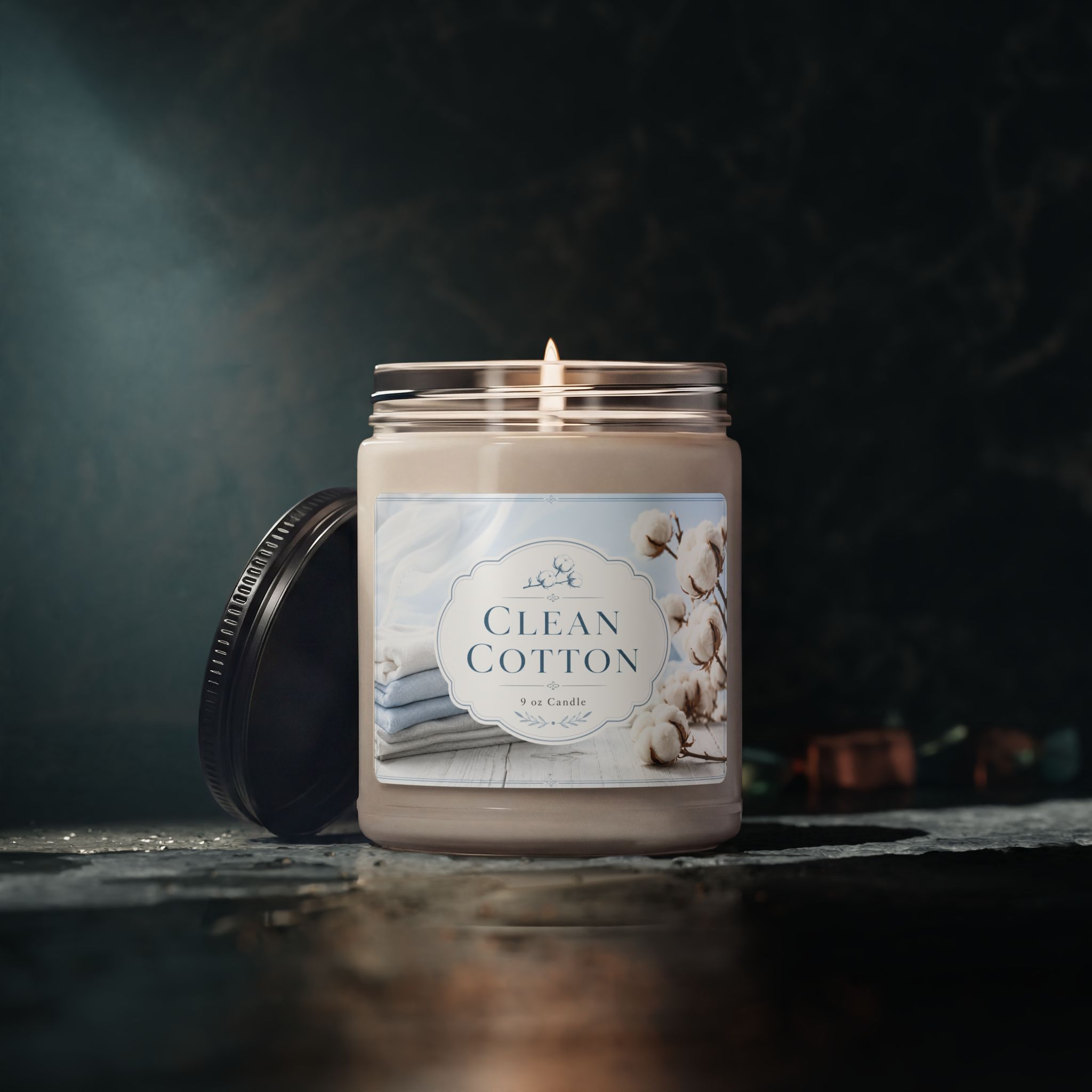 Clean Cotton 9 oz Soy Candle — Fresh Linen Scent - Image 5