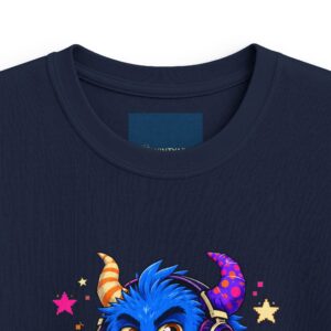 Kids T-Shirt — "Level Up Your Weird" Cute Blue Monster Graphic