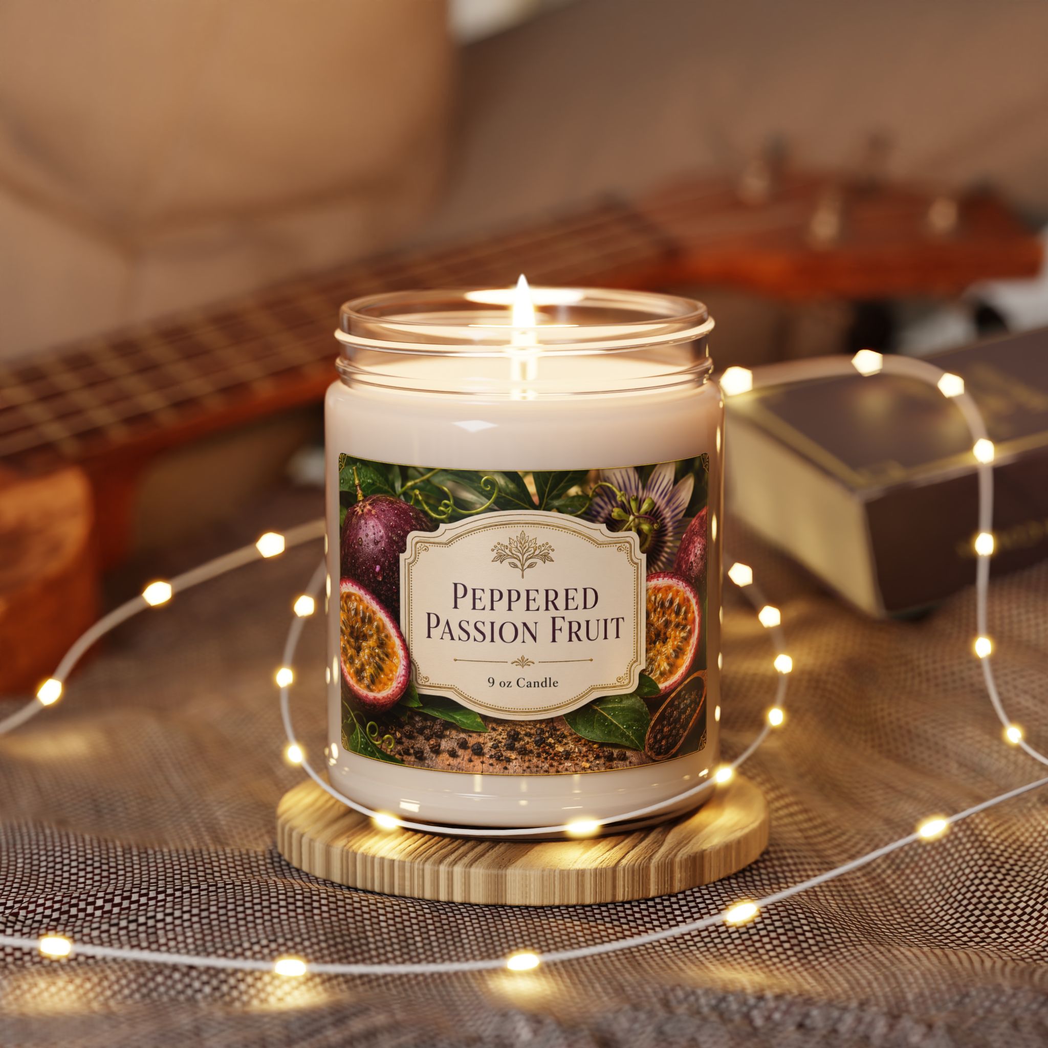 Peppered Passion Fruit Soy Candle — 9oz Scented Jar - Image 3